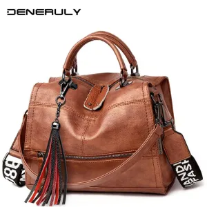 2019 Famous Brand Women Handbags Genuine Leather Bag Women Vintage Messenger Bags Ladies Hand Bags Fashion Leather Shoulder Bags