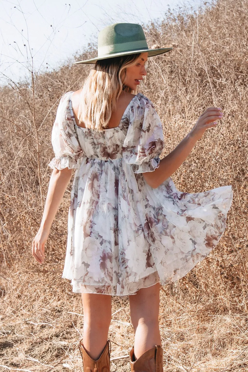 Angelic Floral Print Mini Dress - DOORBUSTER