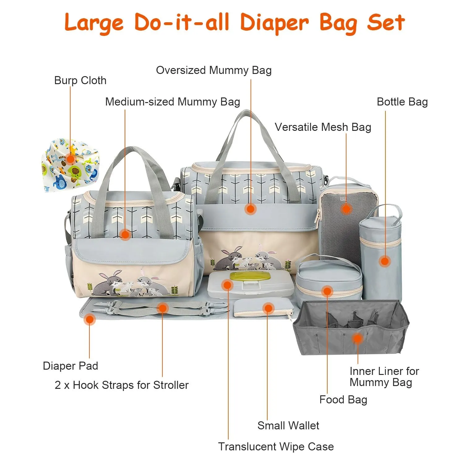 Baby Nappy Diaper Mummy Bags Set