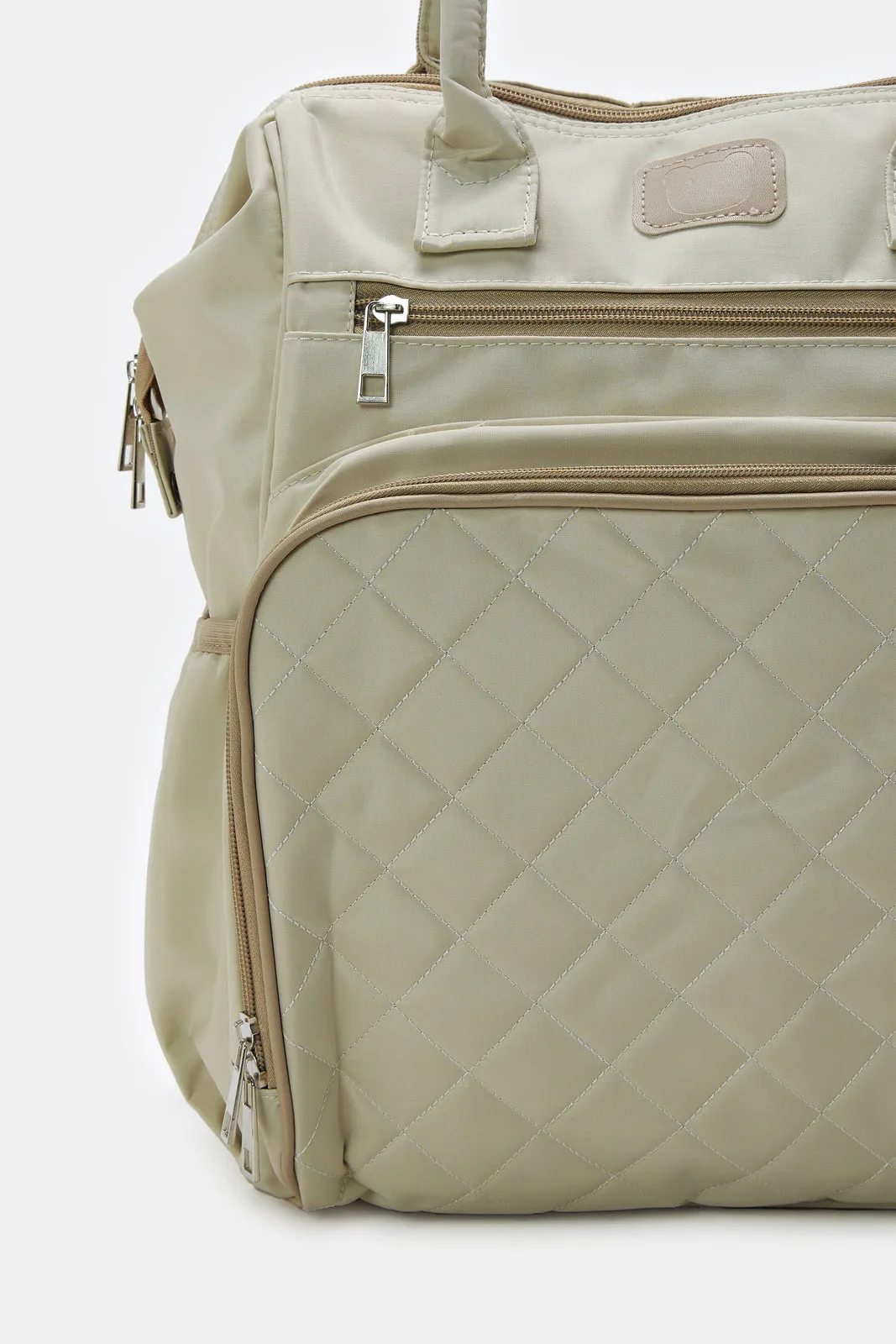 Beige Textured Diaper Backpack