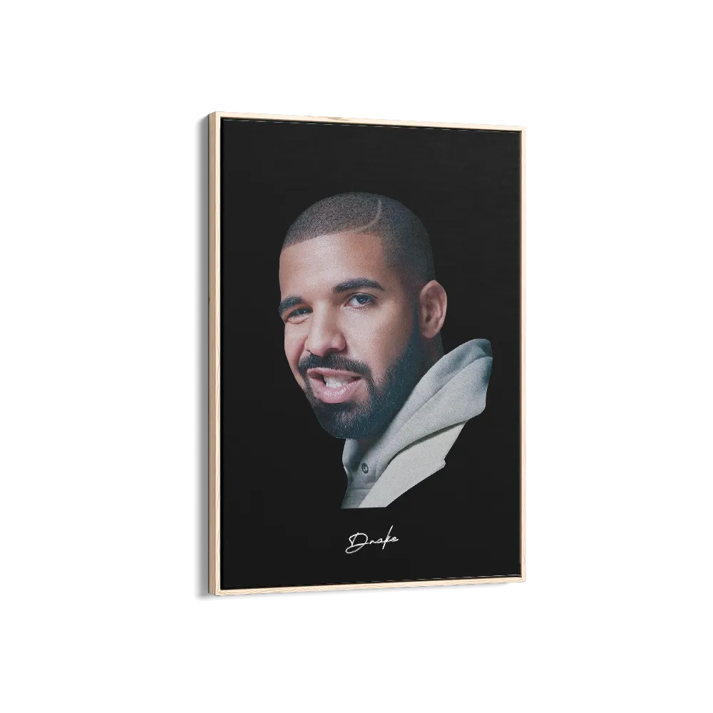 Big Head Retro Drake Black Portrait