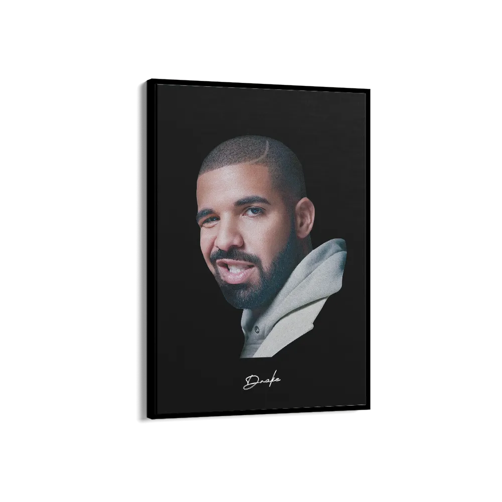 Big Head Retro Drake Black Portrait