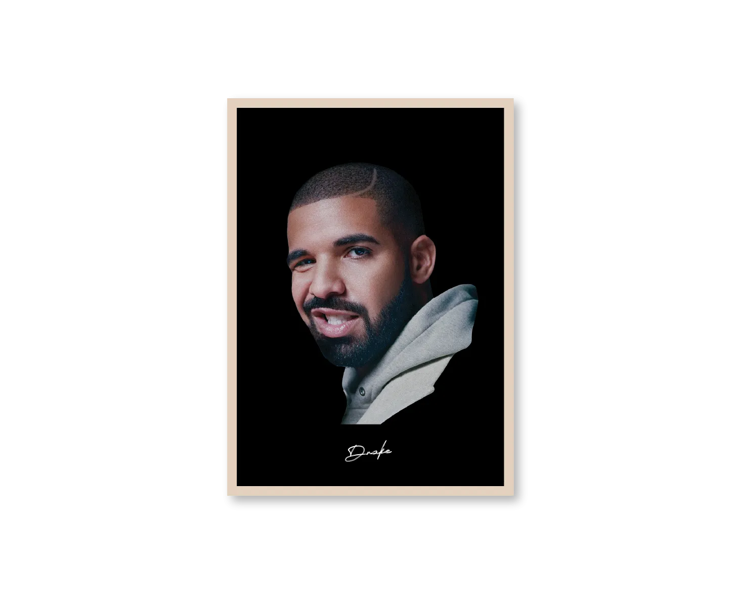 Big Head Retro Drake Black Portrait