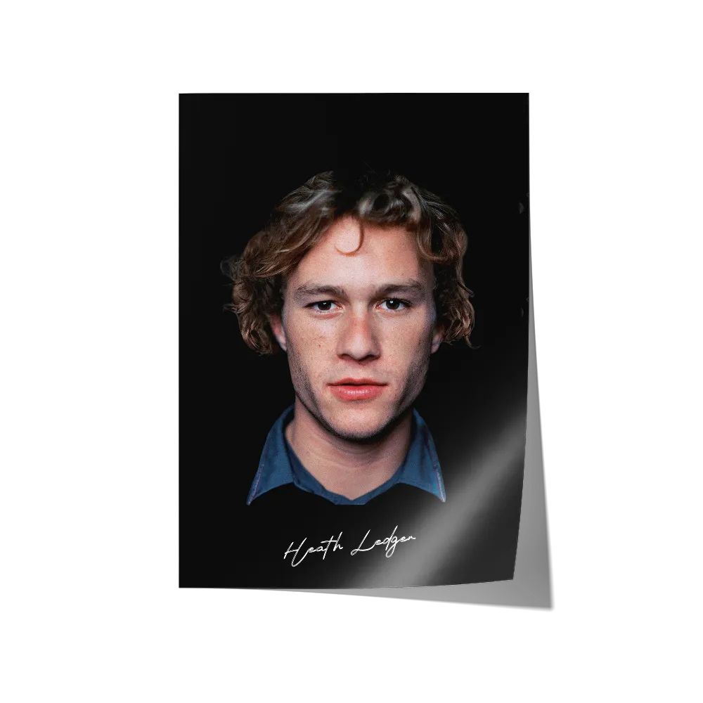 Big Head Retro Heath Ledger Black Portrait