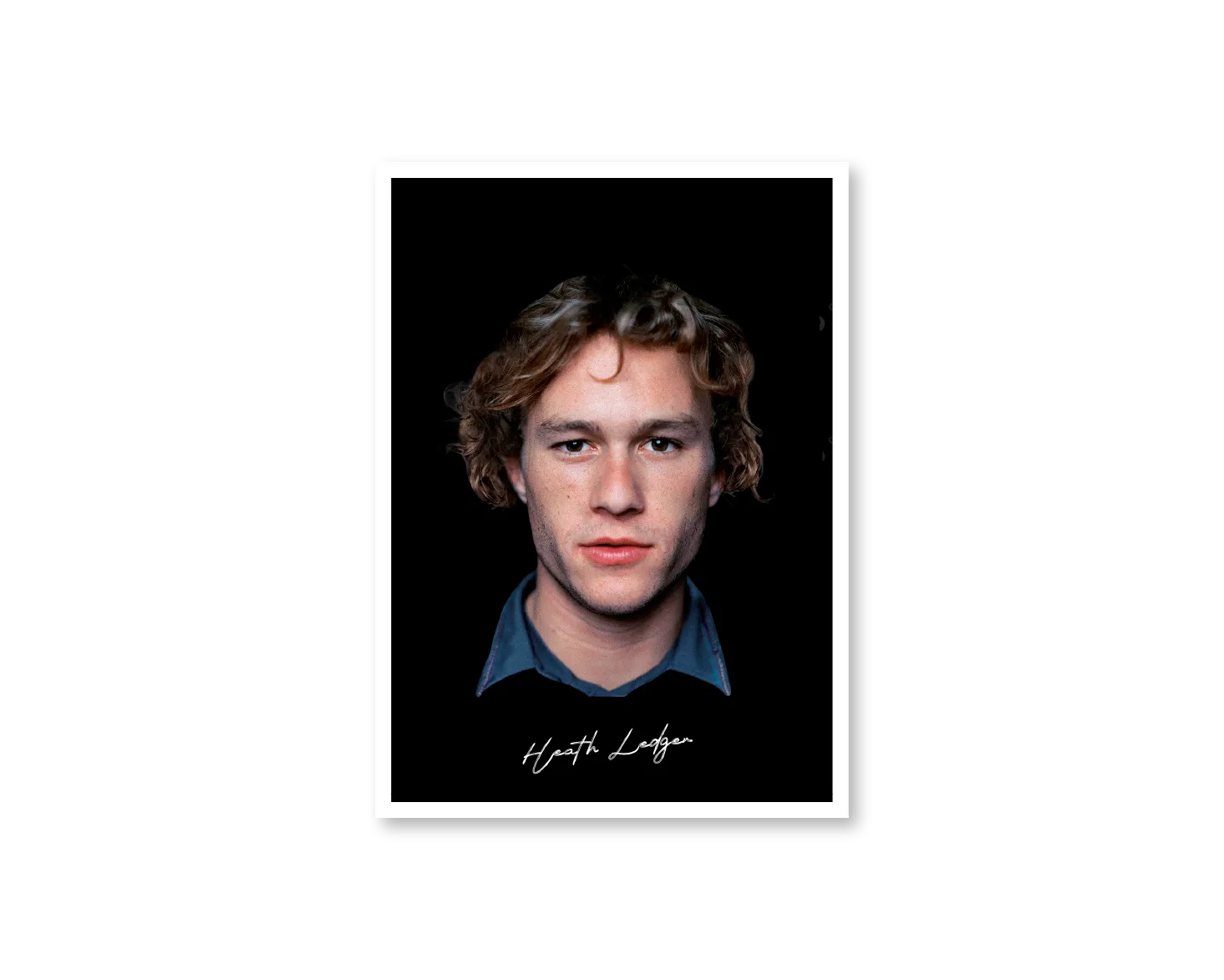 Big Head Retro Heath Ledger Black Portrait