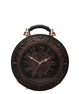 Black Real Alarm Clock Vintage Women Crossbody Bag