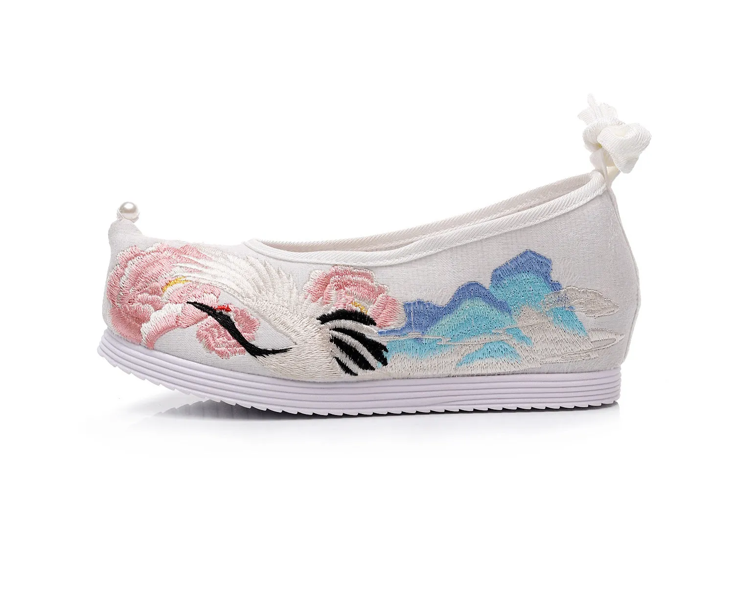 Bow For Han Chinese Clothing Antique Style Canvas Shoes