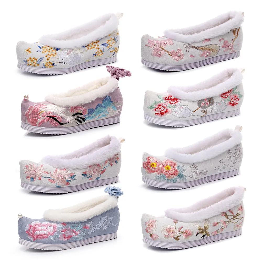 Bow For Han Chinese Clothing Antique Style Canvas Shoes