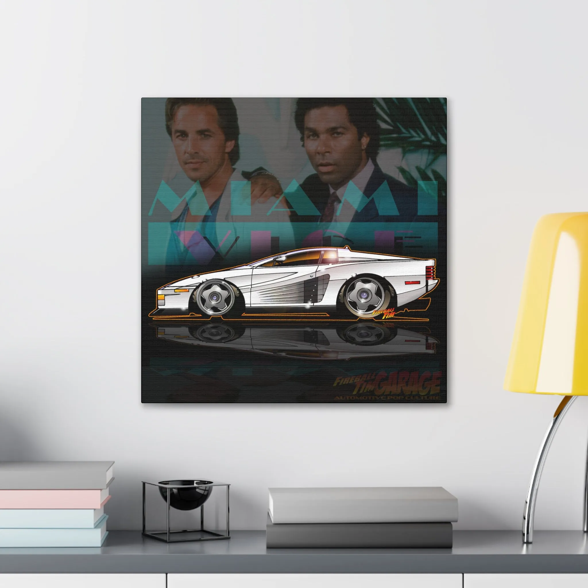 Canvas Prints, MIAMI VICE Ferrari Testarossa TV Show Concept Art, 3 Sizes,