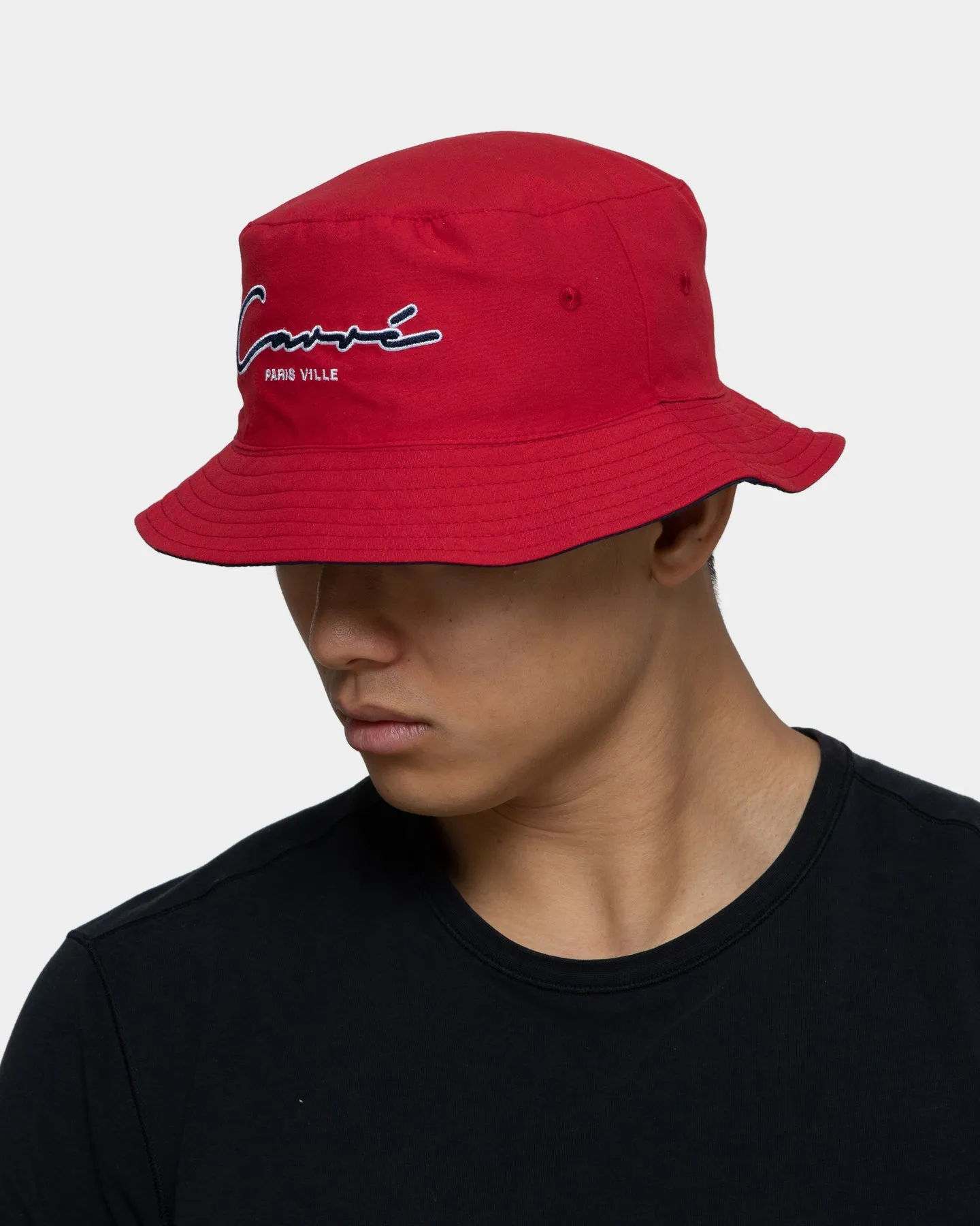 Carre Paris City Reversible Bucket Hat Navy/Red