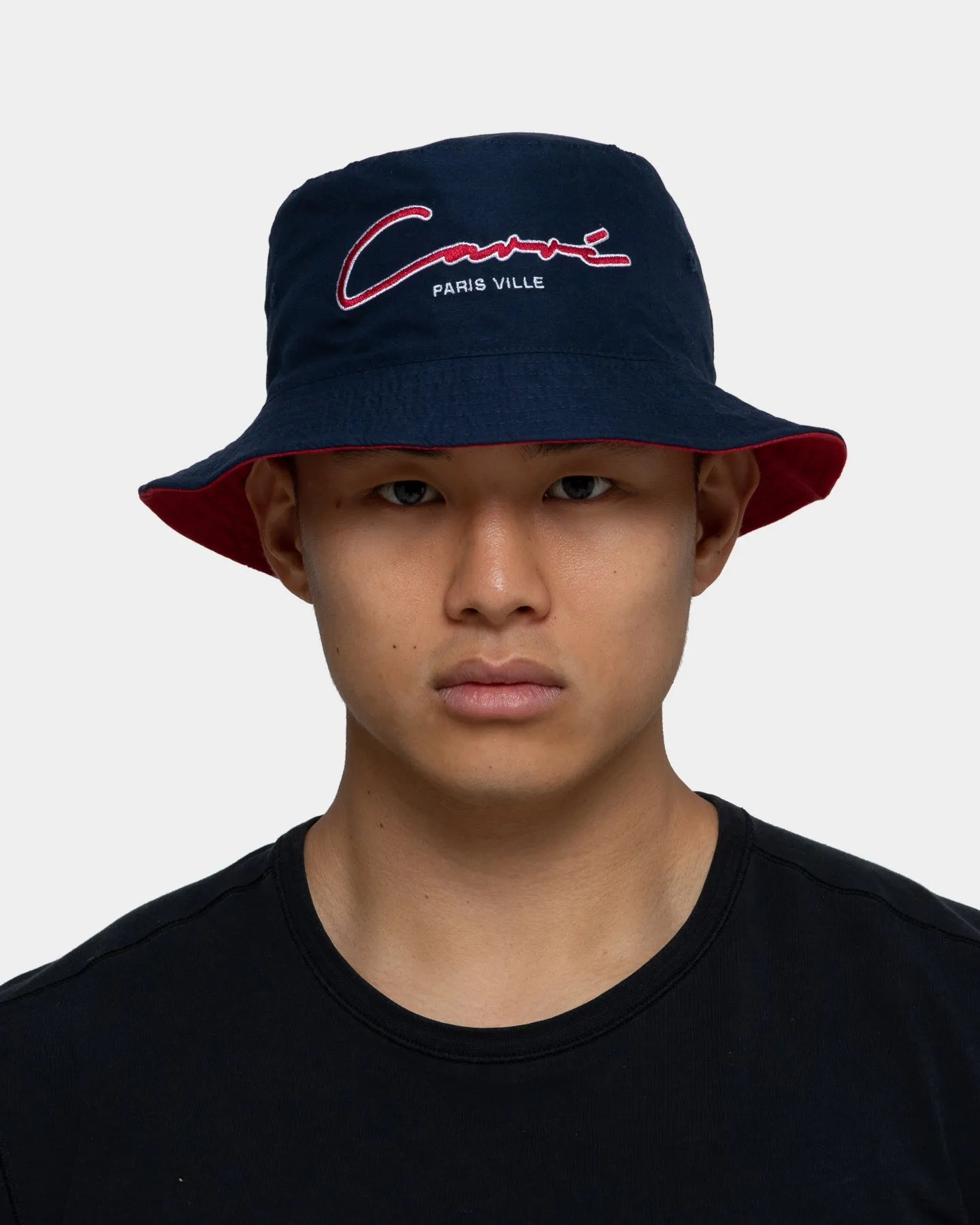 Carre Paris City Reversible Bucket Hat Navy/Red