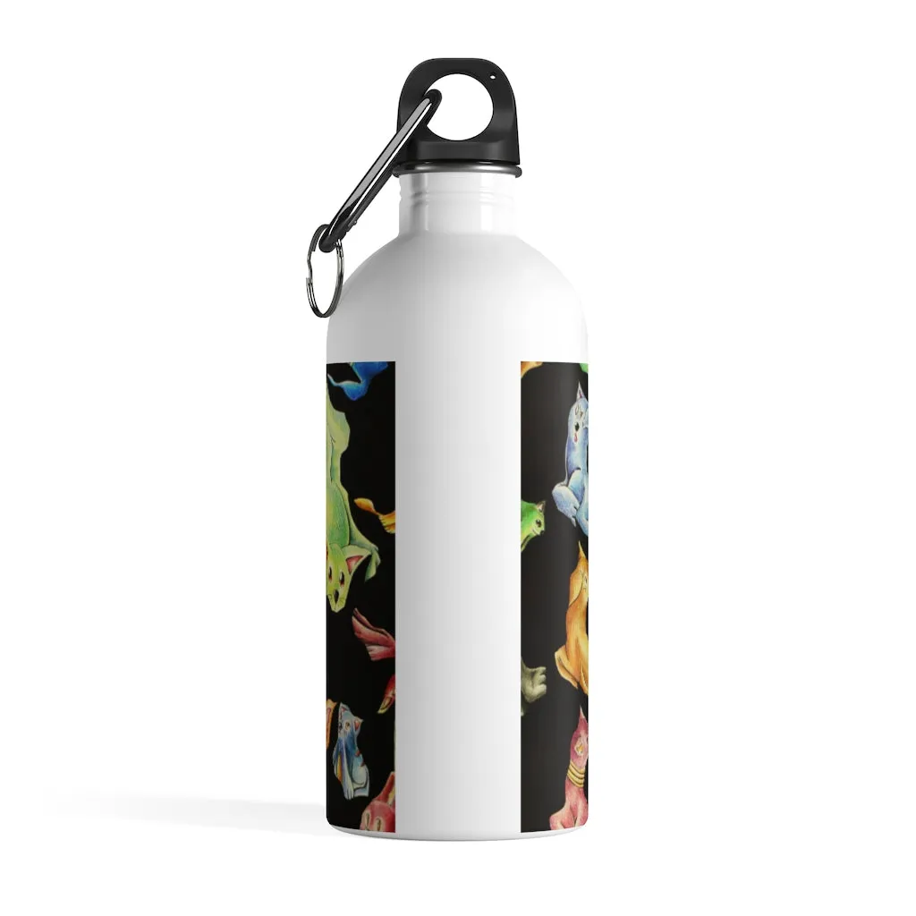 Cat Pattern Stainless Steel Water Bottle