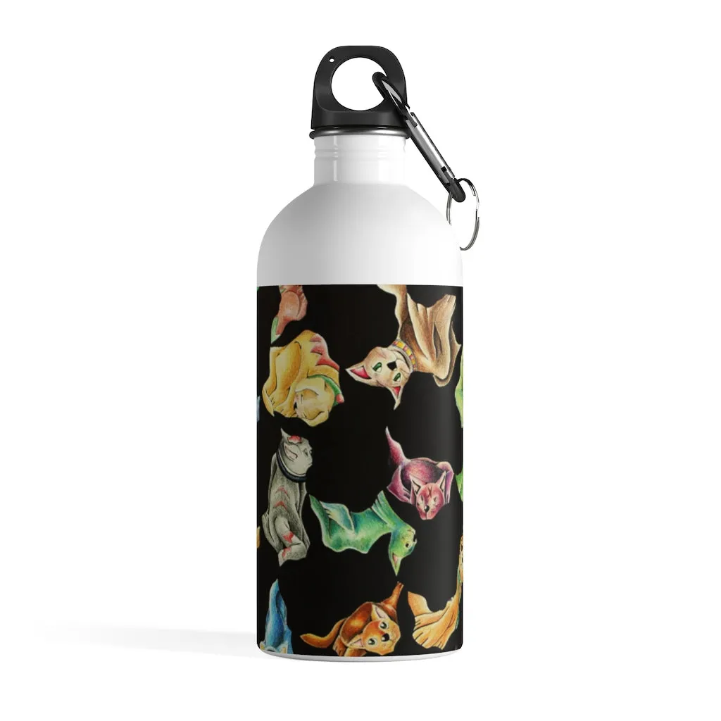 Cat Pattern Stainless Steel Water Bottle