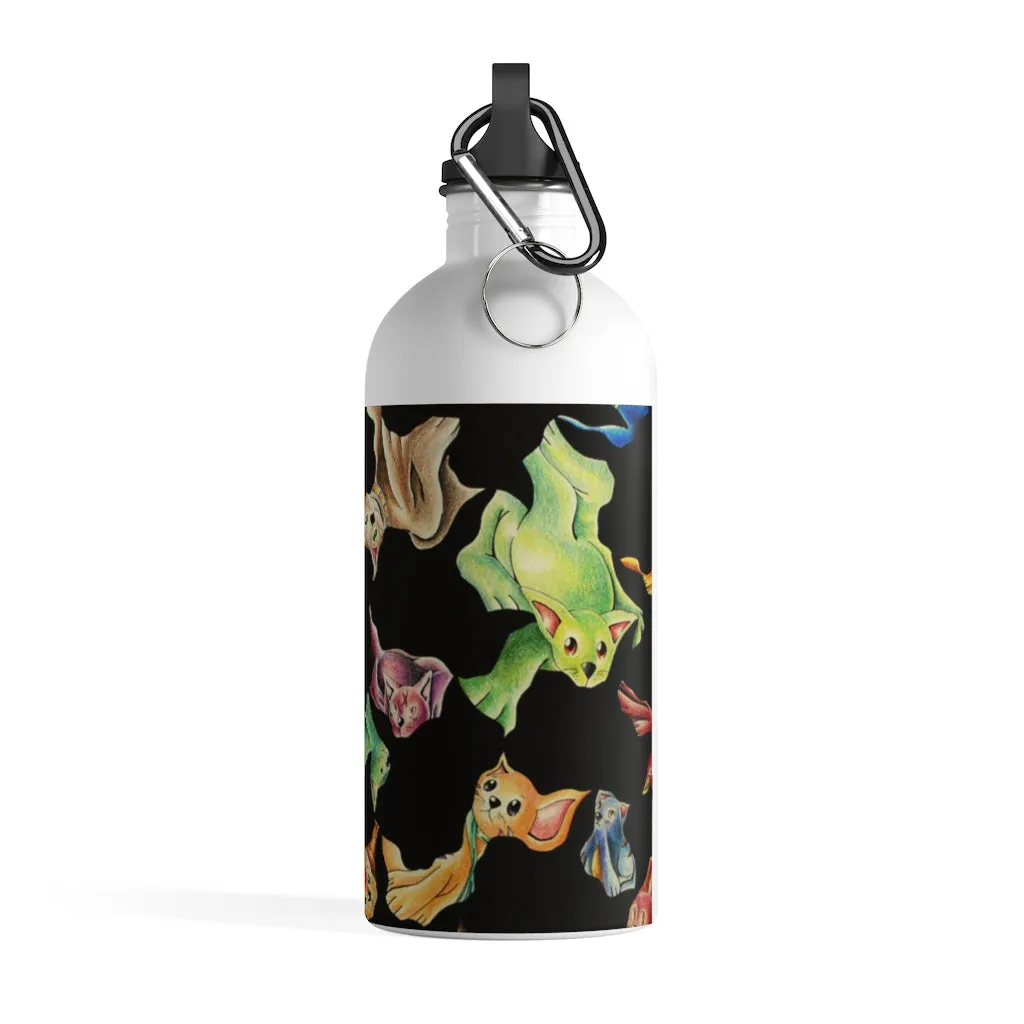 Cat Pattern Stainless Steel Water Bottle