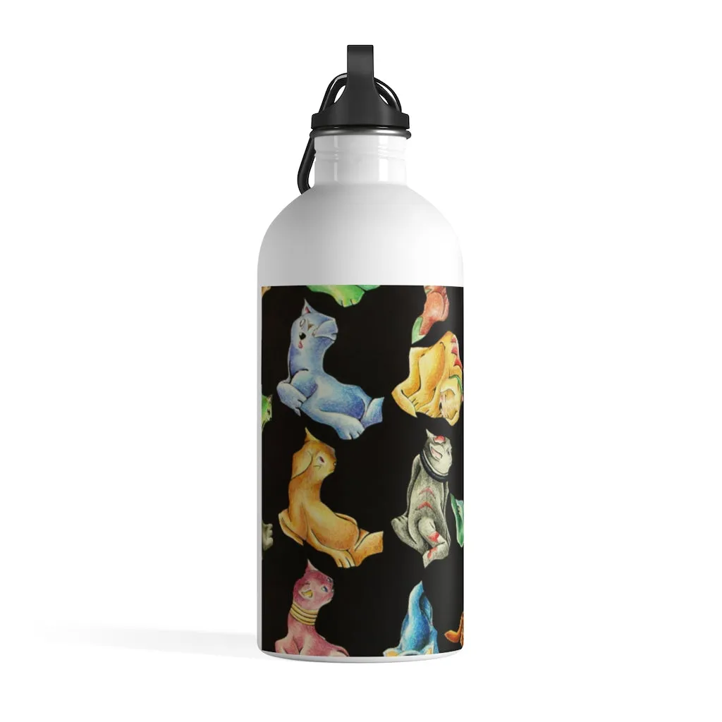 Cat Pattern Stainless Steel Water Bottle