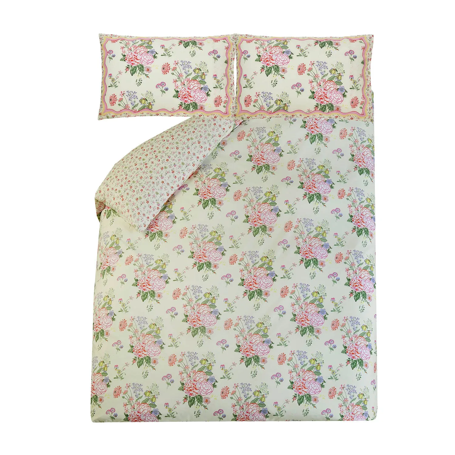 Cath Kidston Floral Fields Lemon 100% Cotton Duvet Set