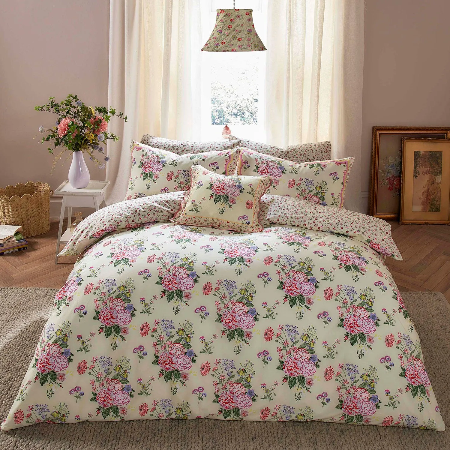 Cath Kidston Floral Fields Lemon 100% Cotton Duvet Set