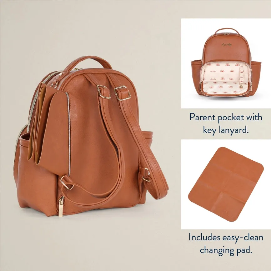 Cognac Mini Plus Diaper Bag Backpack