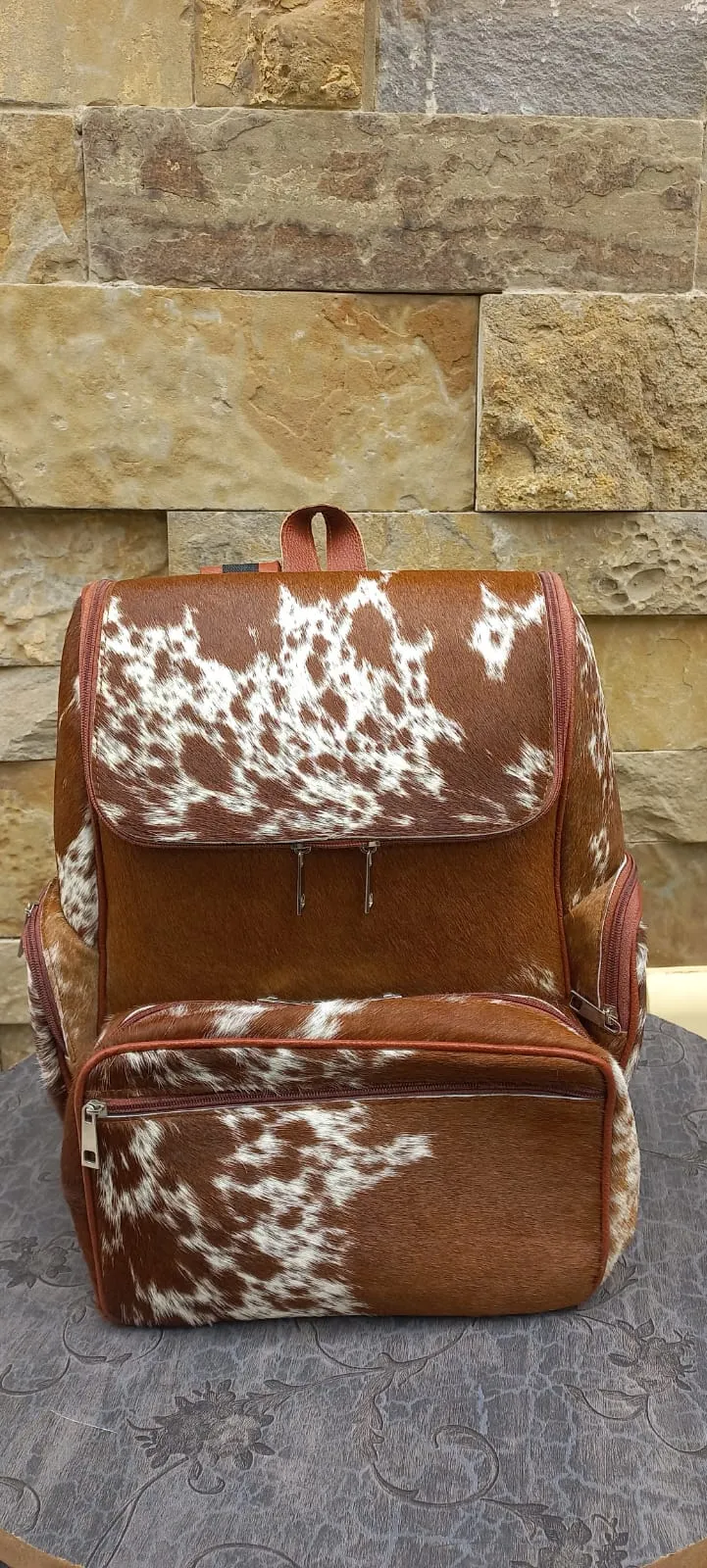 Cowhide Diaper Bag Backpack Customize Laptop Backpack