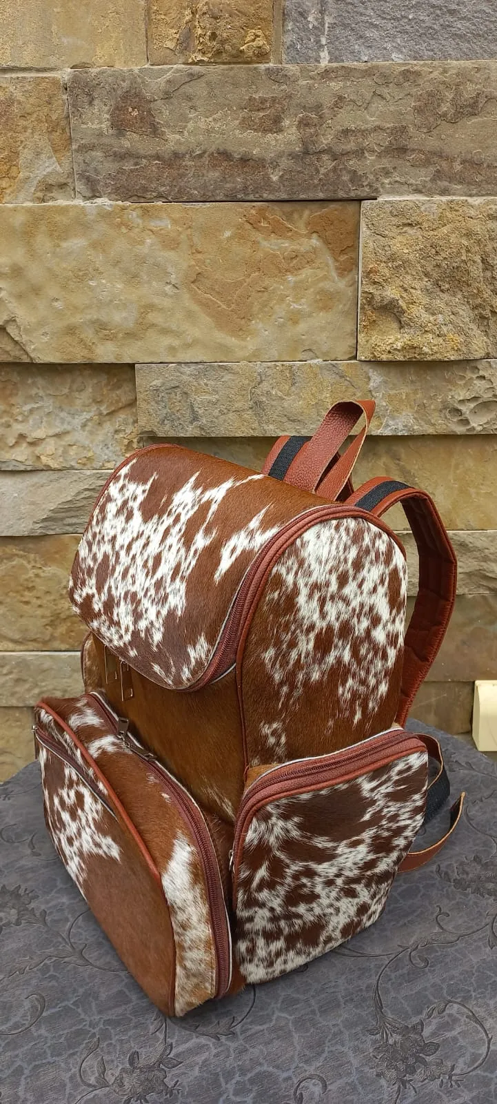 Cowhide Diaper Bag Backpack Customize Laptop Backpack