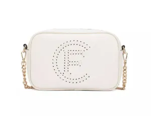 CRISTINAEFFE Elegant White Faux Leather Shoulder Bag