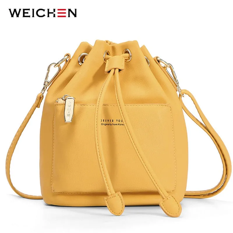 Fashion Bucket Shoulder Bag Women Drawstring Crossbody