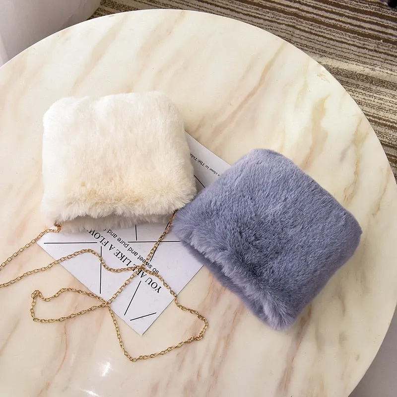 Faux Furr Small Crossbody Bag