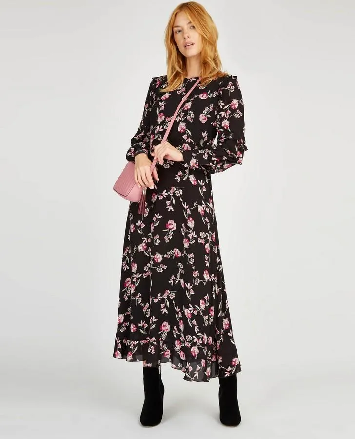 Fit-n-Flare Ruffle Floral Dress