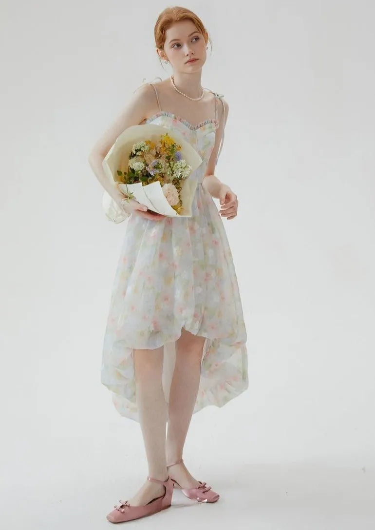 FLORAL SUSPENDER BUD DRESS