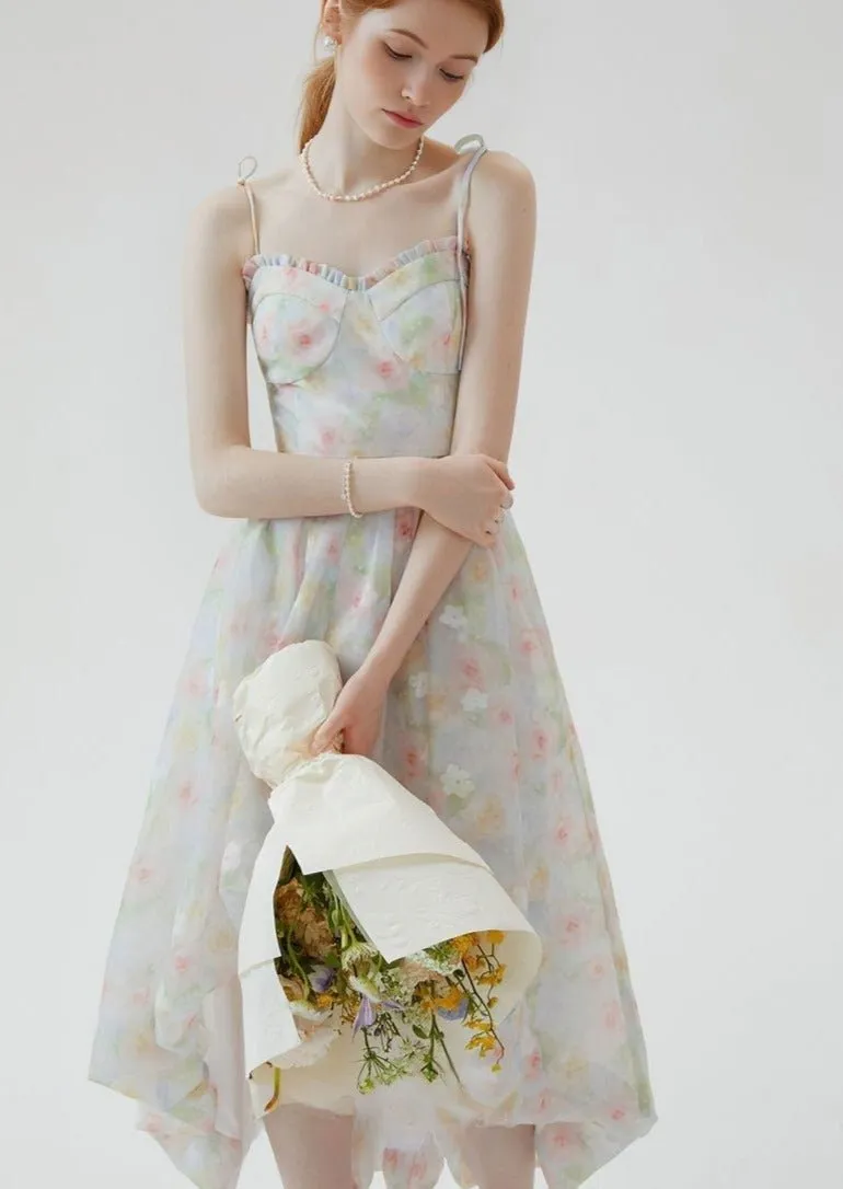 FLORAL SUSPENDER BUD DRESS