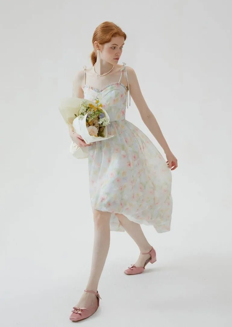 FLORAL SUSPENDER BUD DRESS