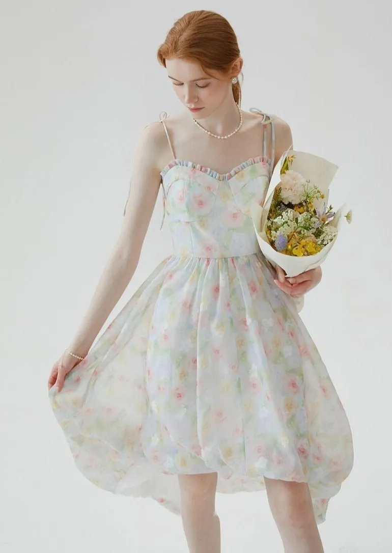 FLORAL SUSPENDER BUD DRESS