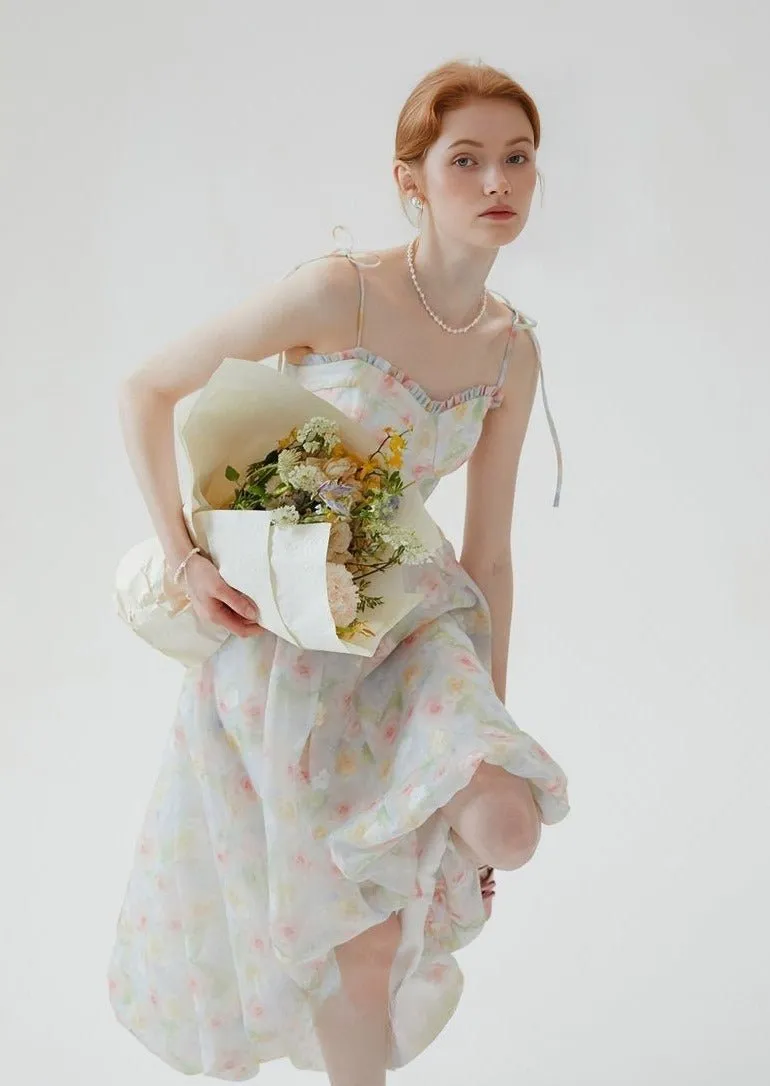 FLORAL SUSPENDER BUD DRESS