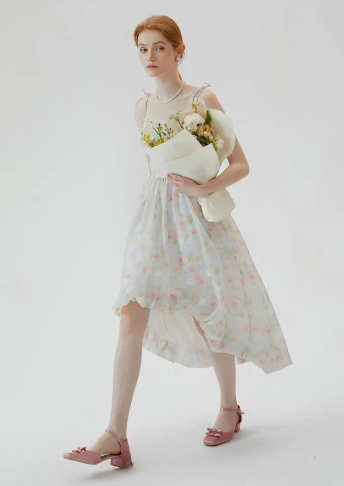 FLORAL SUSPENDER BUD DRESS