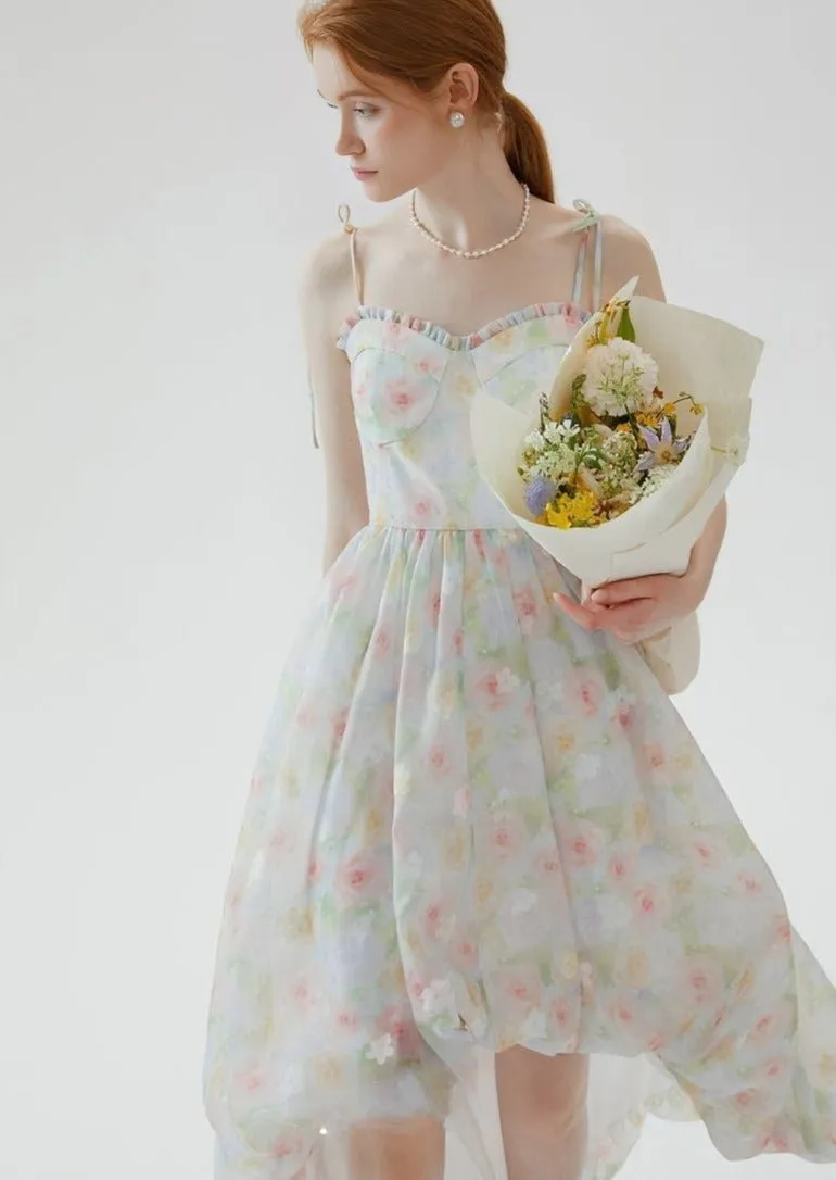 FLORAL SUSPENDER BUD DRESS