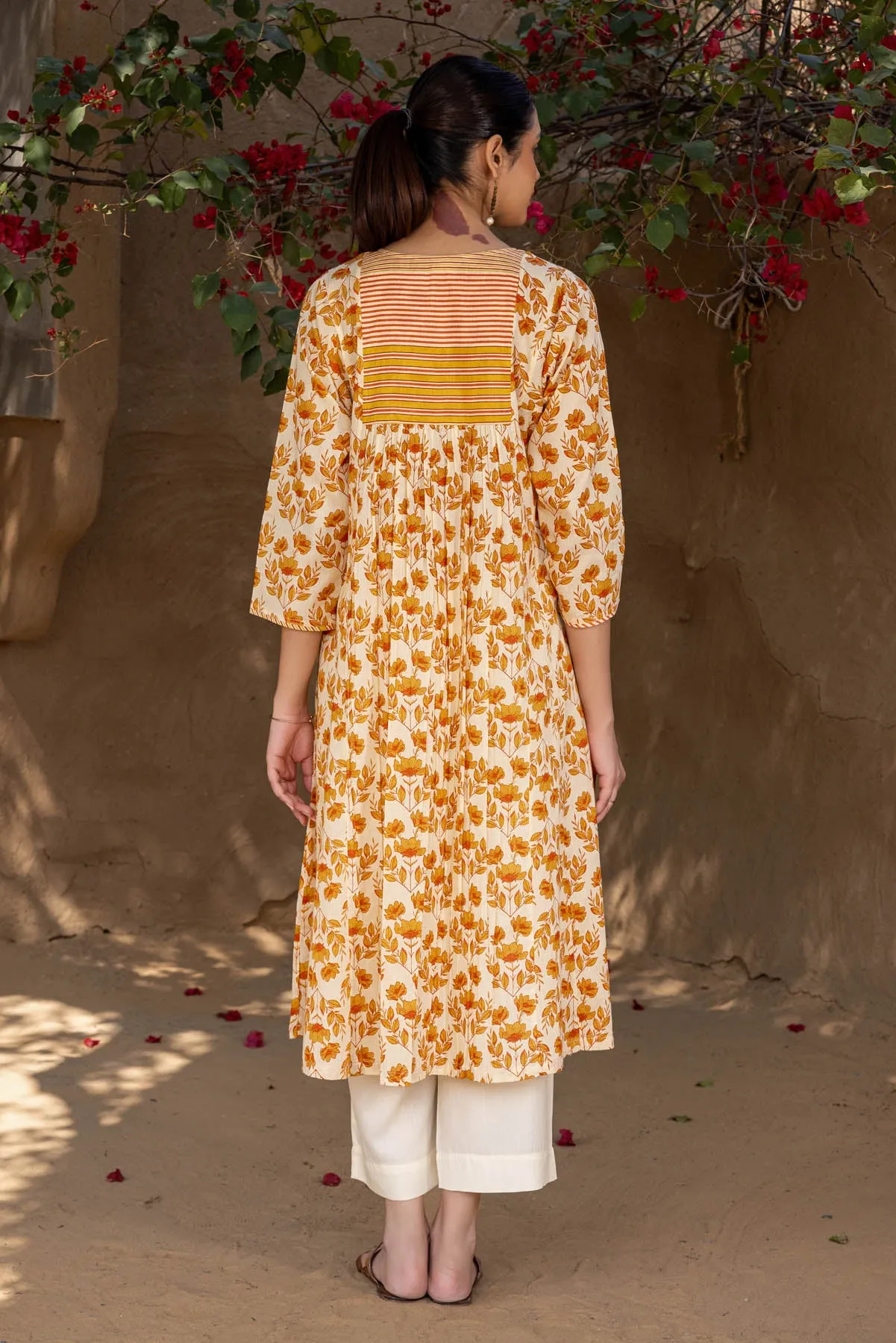 Flowers And Stripes Kurta