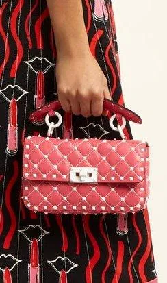 Free Rockstud Spike Small Quilted-Leather Bag - Black, Red or White