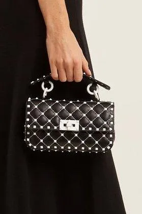 Free Rockstud Spike Small Quilted-Leather Bag - Black, Red or White