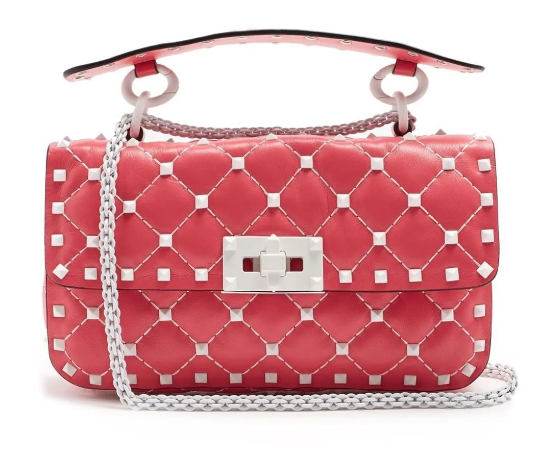 Free Rockstud Spike Small Quilted-Leather Bag - Black, Red or White