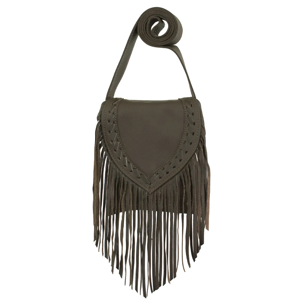 Fringed Cowgirl Flap Bag Crossbody - Chocolate