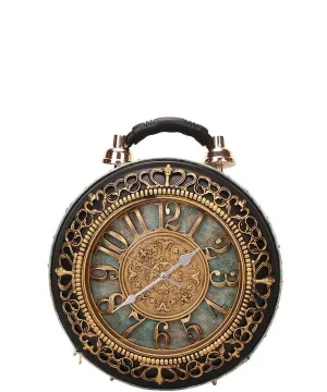 Green Real Alarm Clock Vintage Women Crossbody Bag