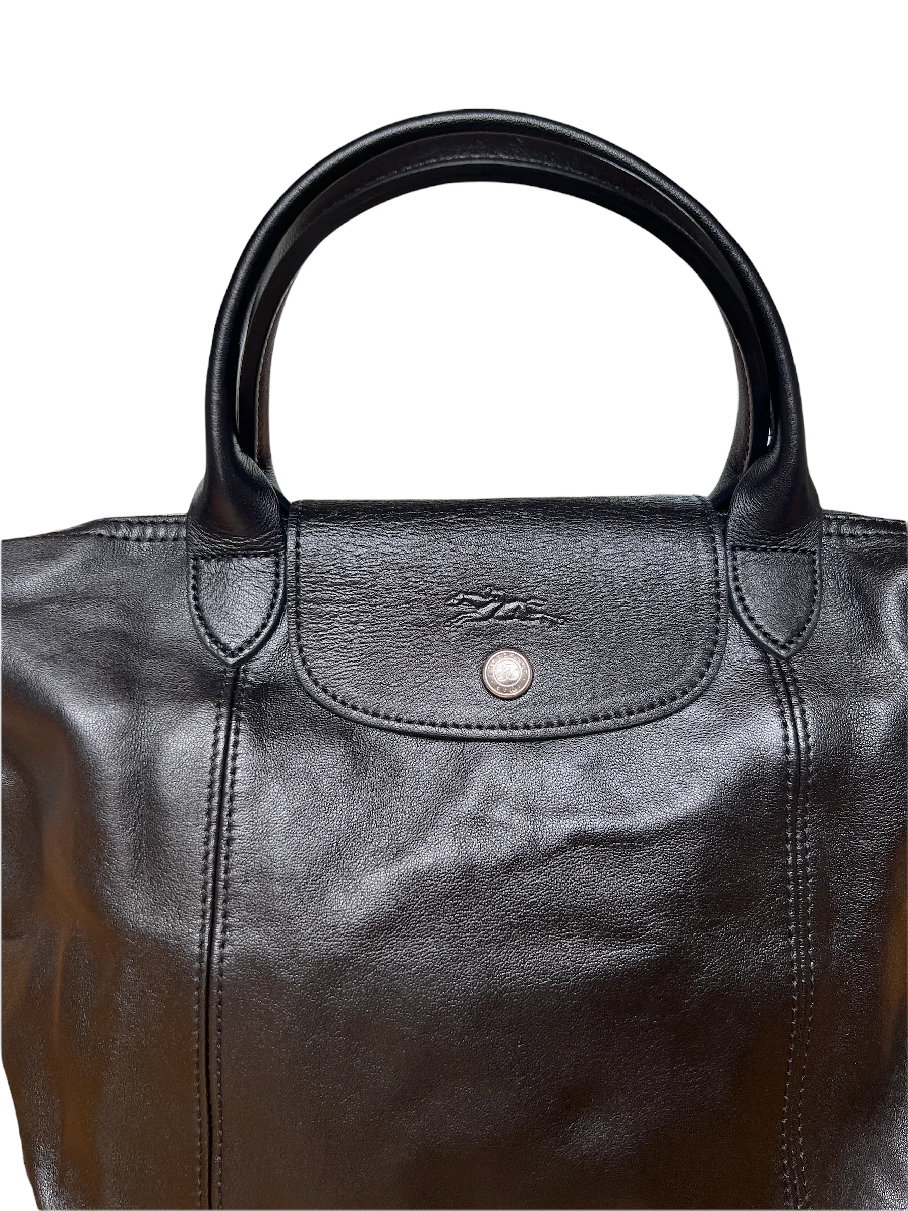 Le Pliage Cuir Leather Shoulder Bag