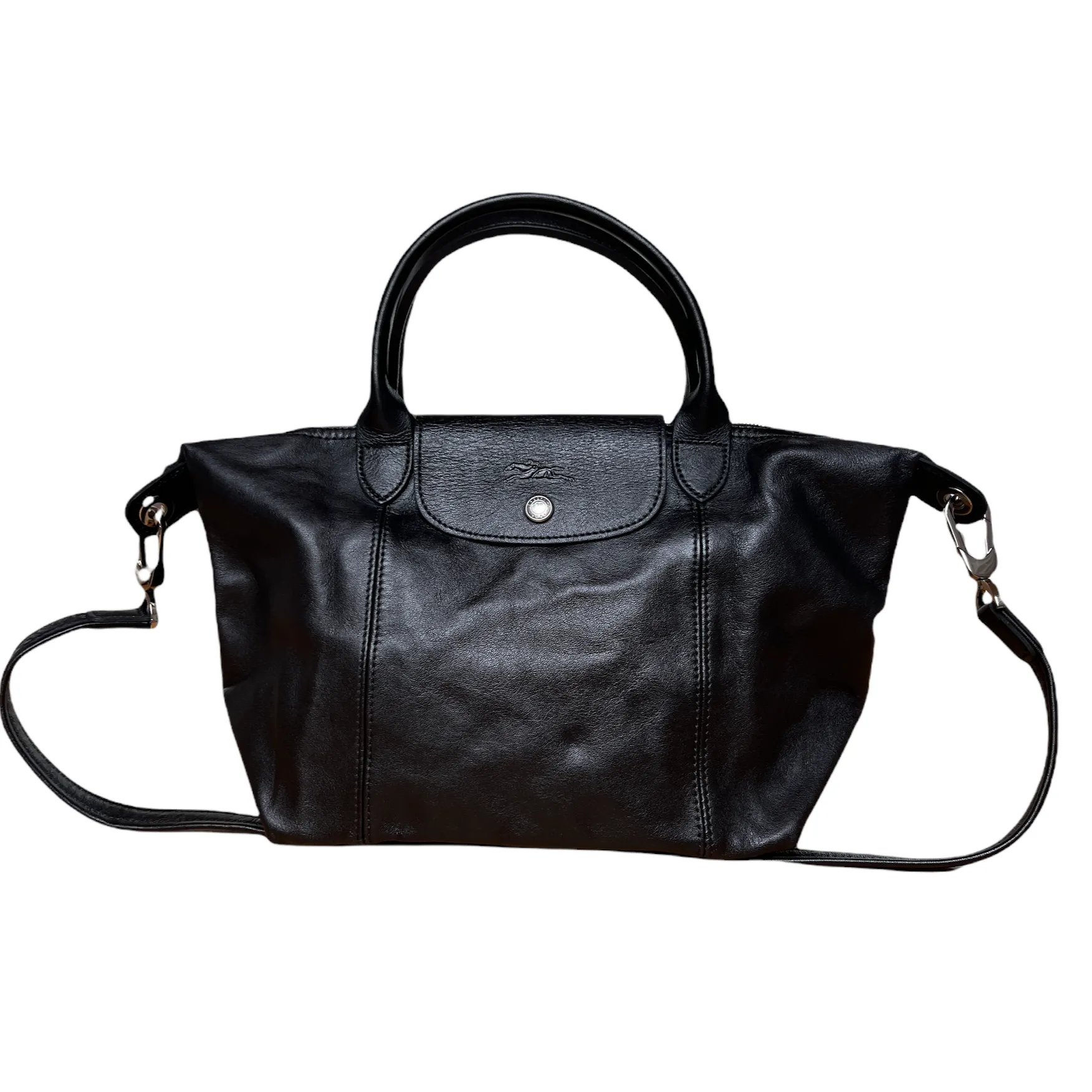 Le Pliage Cuir Leather Shoulder Bag