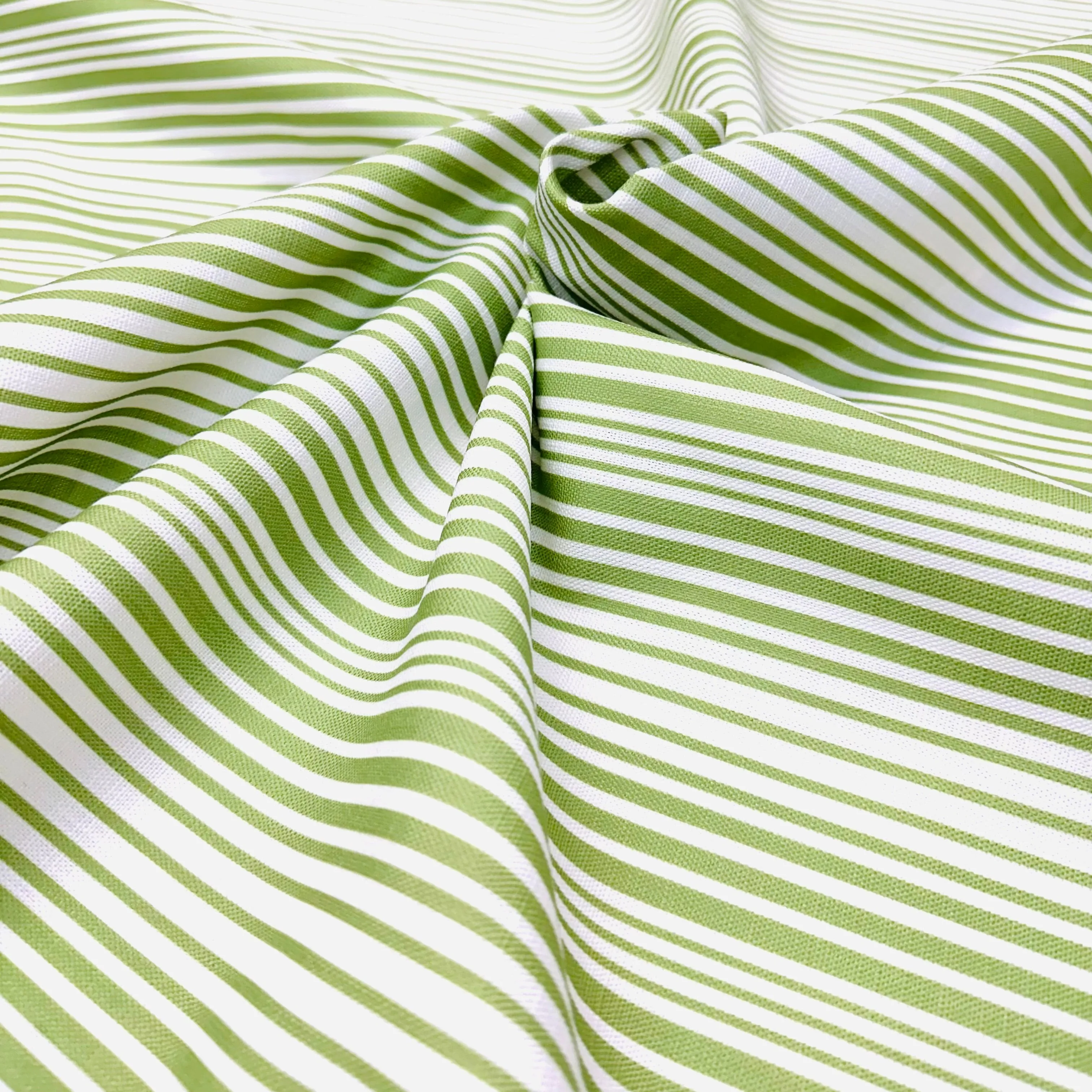 Lime Retro Stripe Canvas Fabric 54"