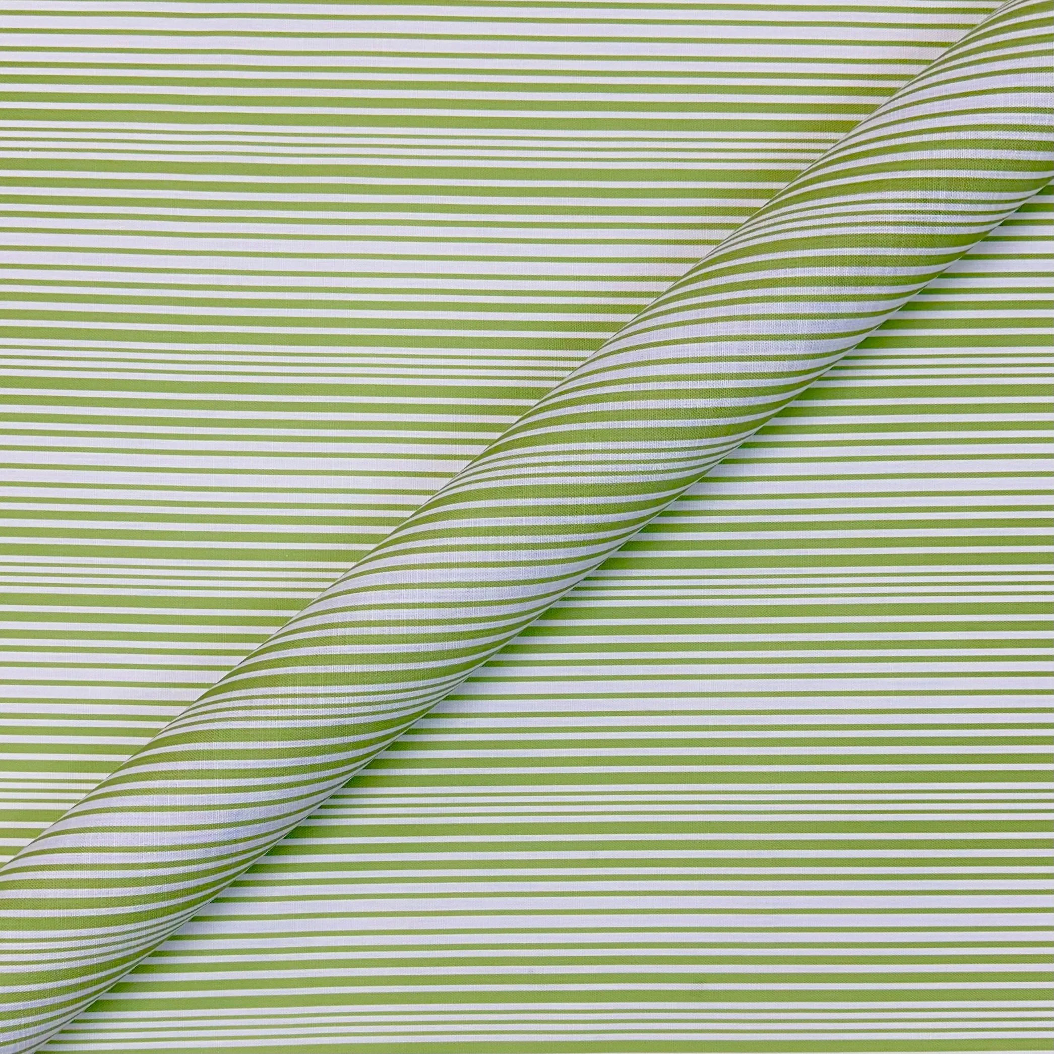 Lime Retro Stripe Canvas Fabric 54"