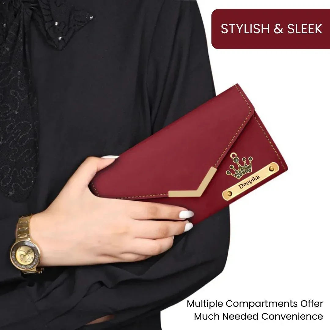 Maroon Wallet & Rubber Bottle for Her - Exclusive Gift Set