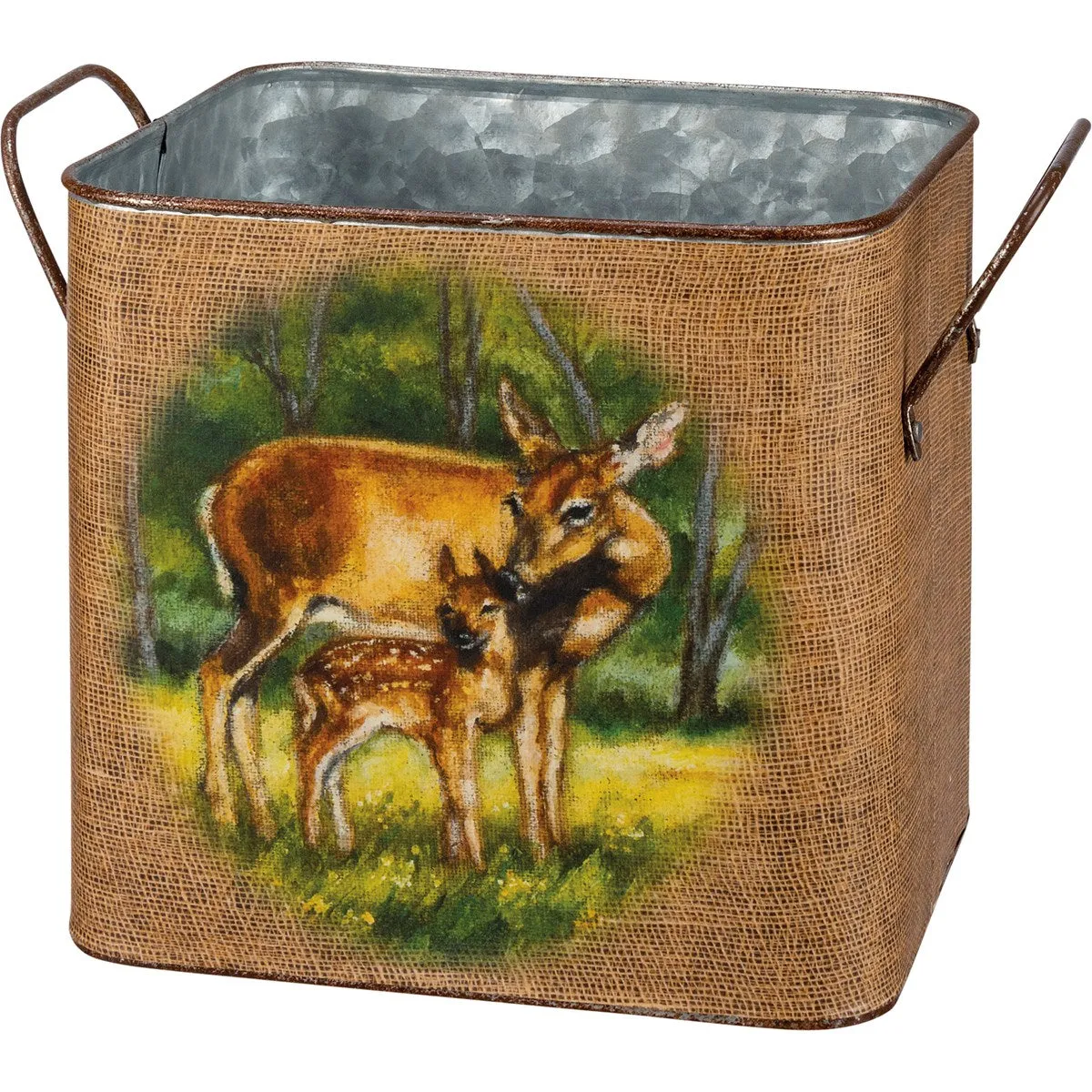 Medium Racoon/Deer Tin Bucket