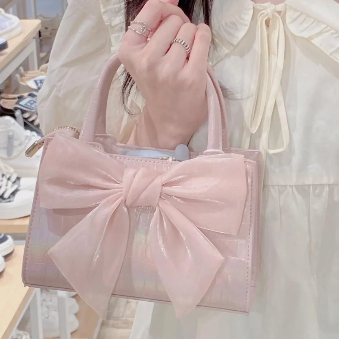 Mesh Bowknot Handbags