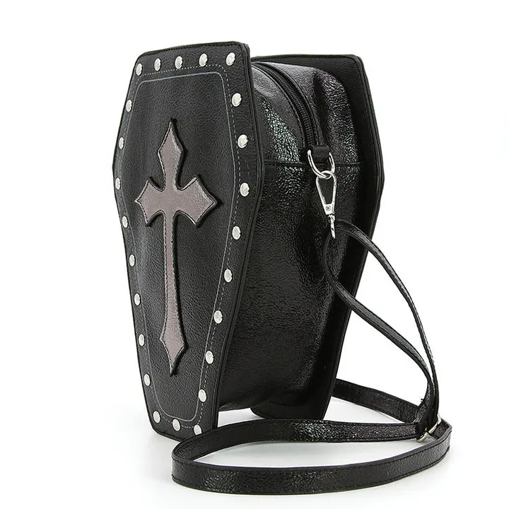 Metallic Cross Coffin Bag Backpack