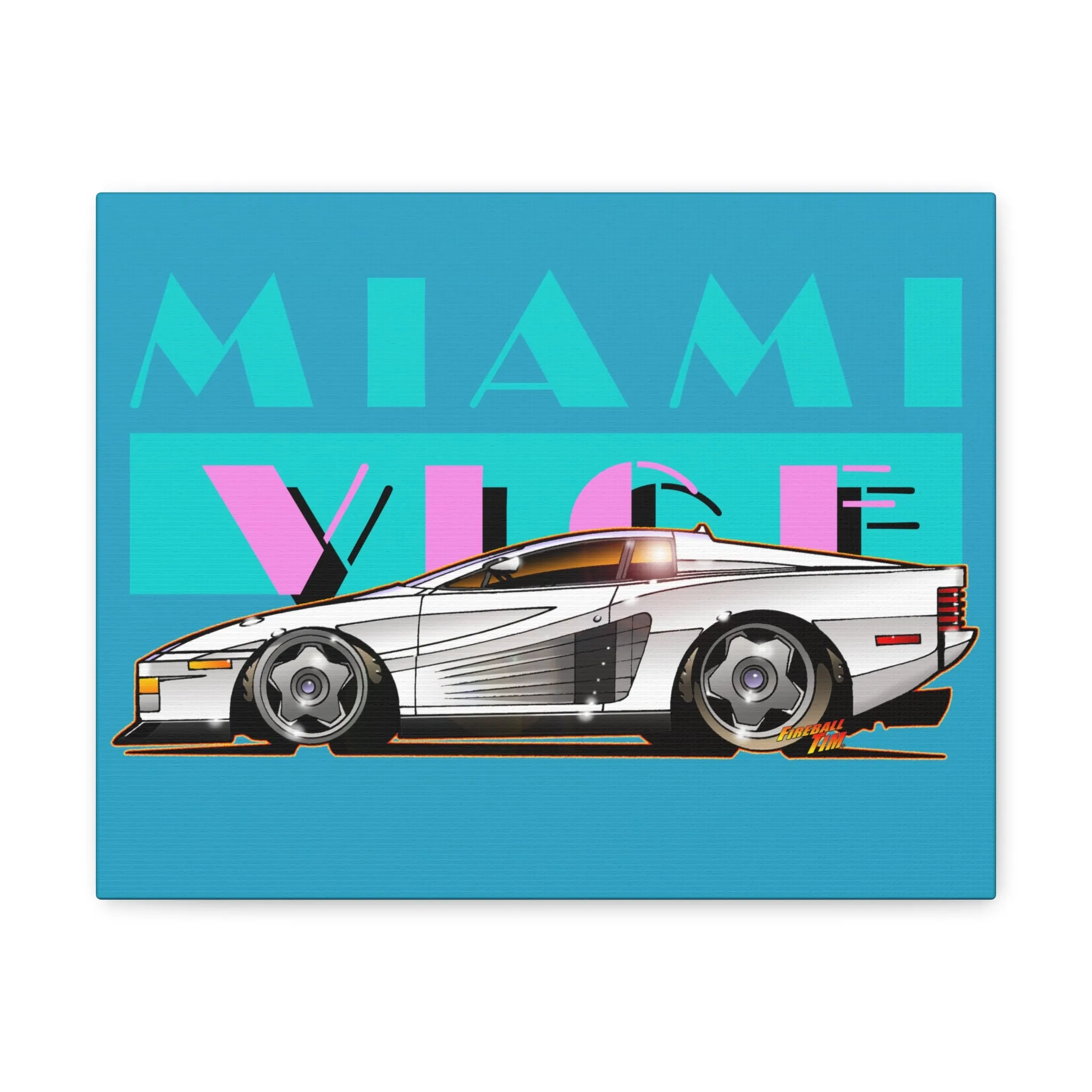 MIAMI VICE FERRARI TESTAROSSA TV Show Canvas Art Print 11x14